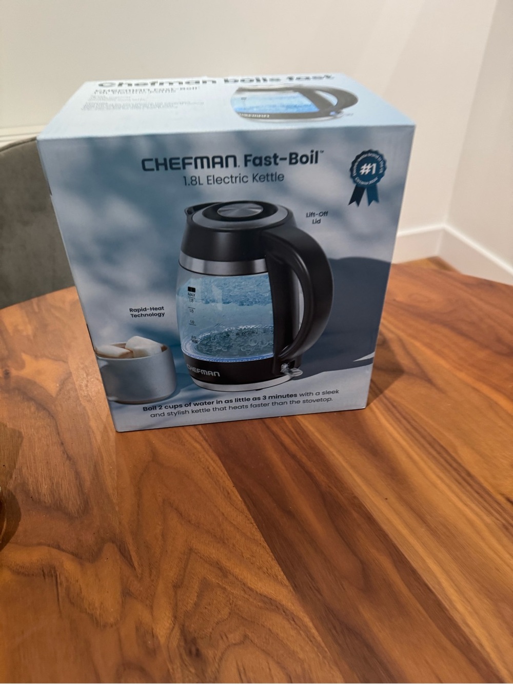 Chefman Fast-Boil 1.8L Electric Kettle - Black